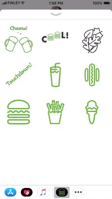 ภาพหน้าจอของ Shake Shack Stickers
