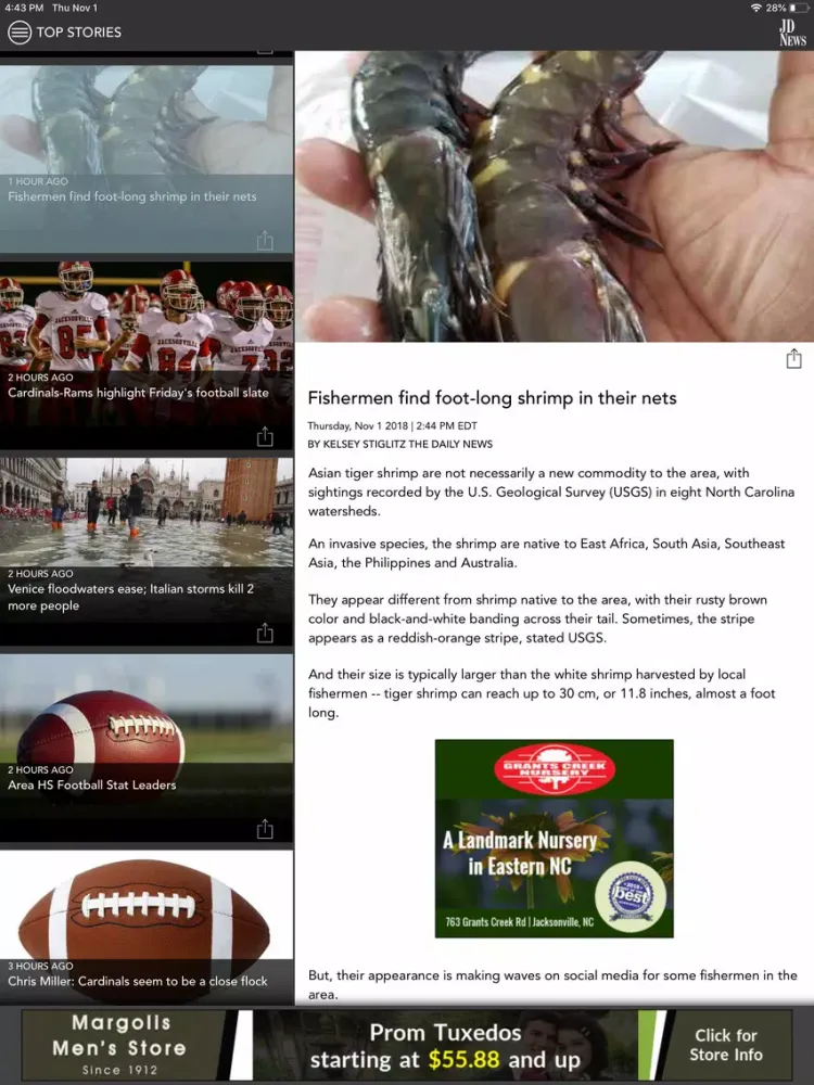 Jacksonville Daily News iPad  Screenshots