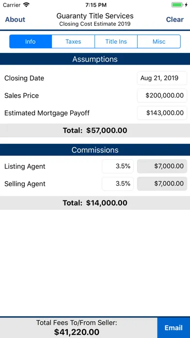Guaranty Closing Cost Estimate স্ক্রিনশট