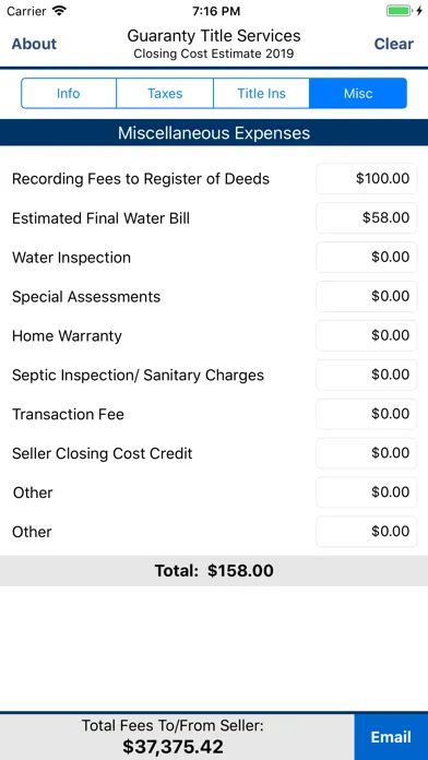 Guaranty Closing Cost Estimate স্ক্রিনশট