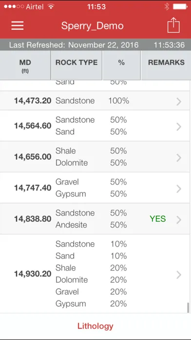 Tangkapan layar Halliburton InSite® Mobile