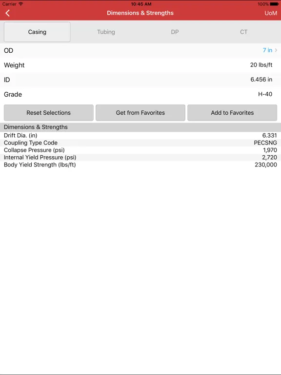 Capturas de tela do Halliburton eRedBook® Mobile iPad 