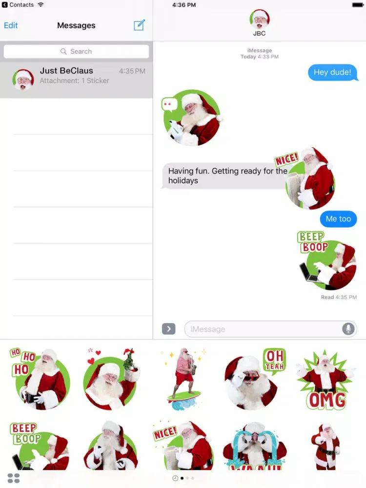 Скриншоты Just BeClaus - Animated Christmas Santa Stickers iPad 