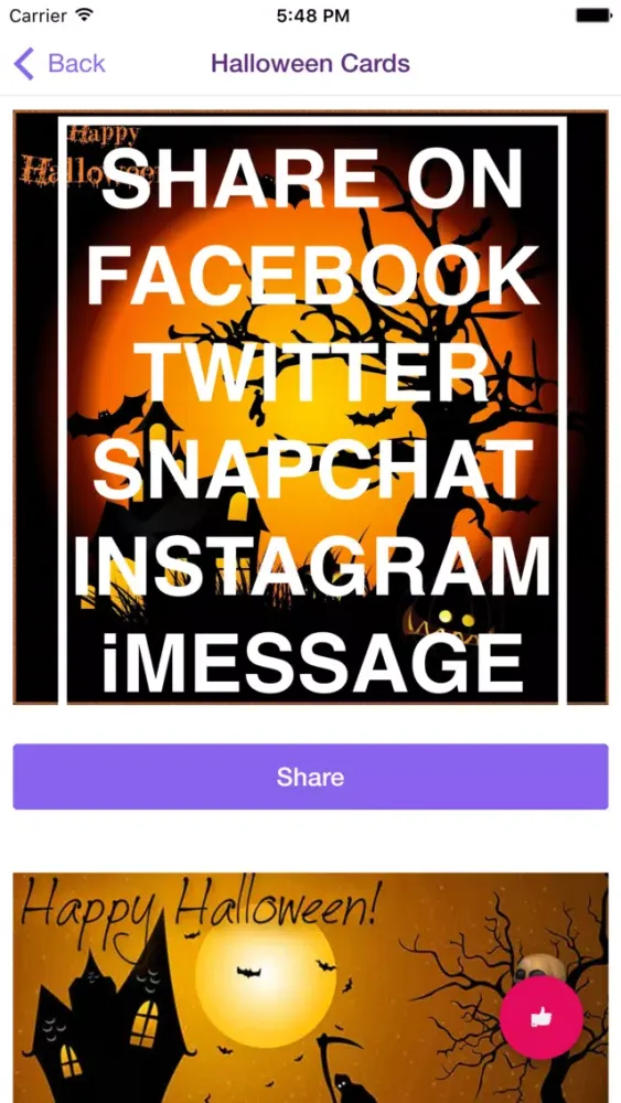 صور Halloween Stickers, Cards: Share on Social Media