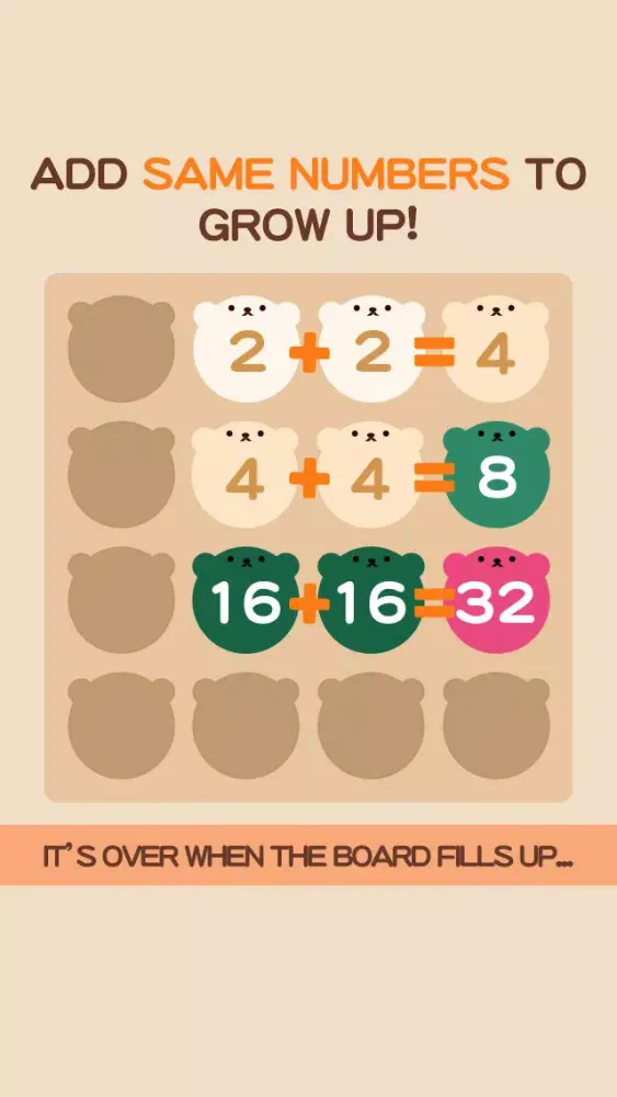 2048 BEAR - Cute & addictive Free puzzle game स्क्रीनशॉट