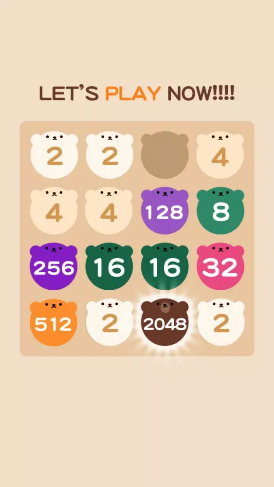 2048 BEAR - Cute & addictive Free puzzle game स्क्रीनशॉट
