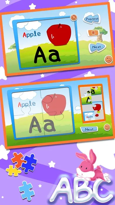 Tangkapan skrin Alphabet ABC jigsaw flash card