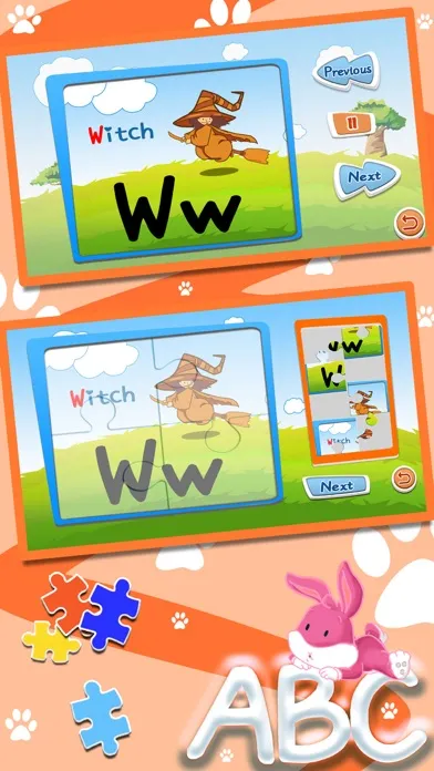 Tangkapan skrin Alphabet ABC jigsaw flash card