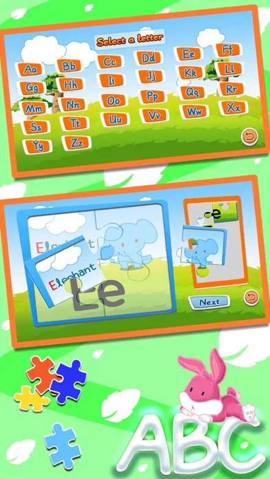 Tangkapan skrin Alphabet ABC jigsaw flash card