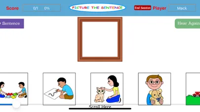 Capturas de tela do Picture the Sentence