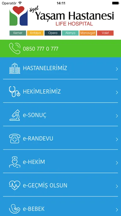 Antalya Yaşam Hastaneleri Ekran Görüntüleri