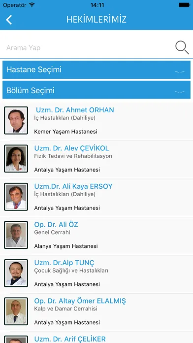 Antalya Yaşam Hastaneleri Ekran Görüntüleri