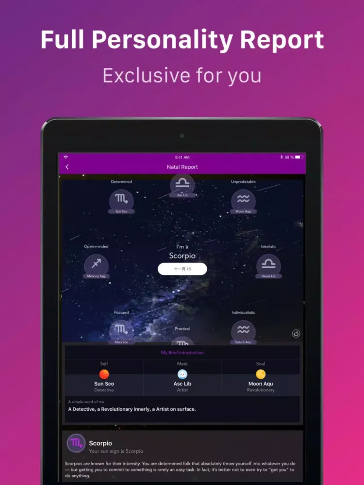 Zodiac Daily Horoscope & Tarot iPad  스크린샷
