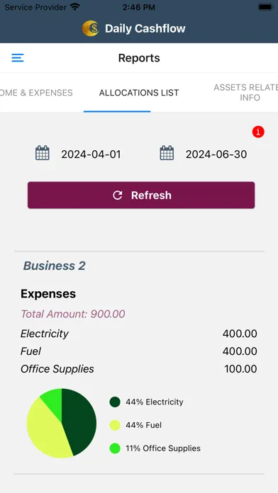 Capturas de tela do Daily Cashflow - Financial Log