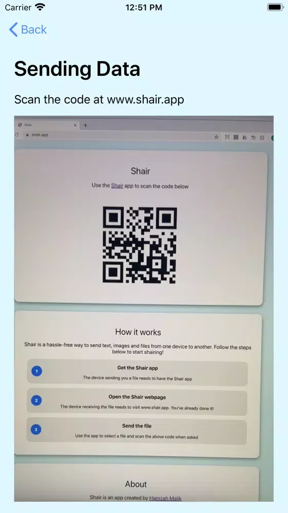 Zrzuty ekranu Shair | Seamlessly share files