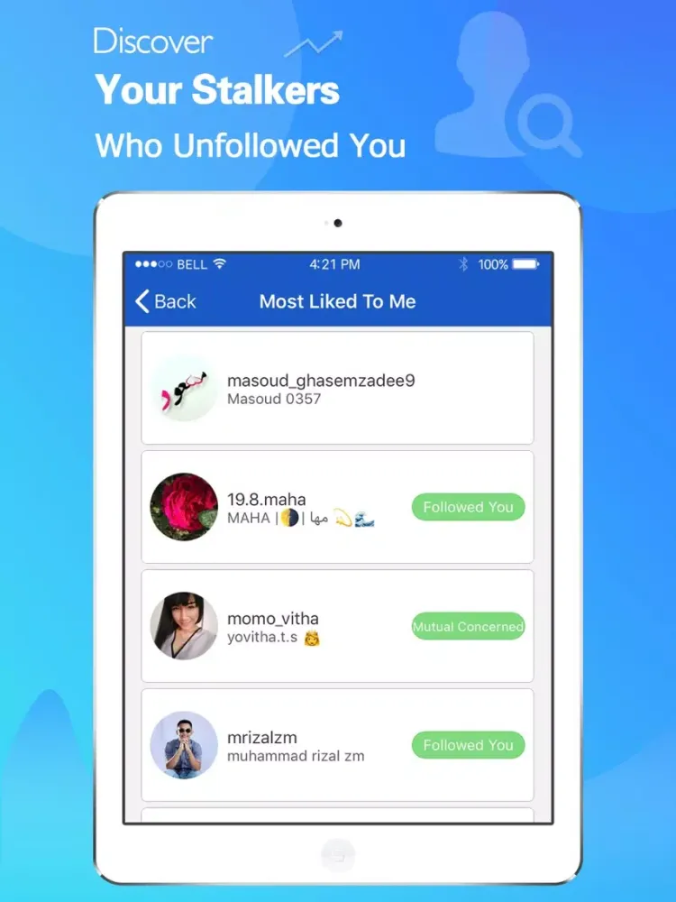 Capturas de tela do Followers Master for Instagram iPad 