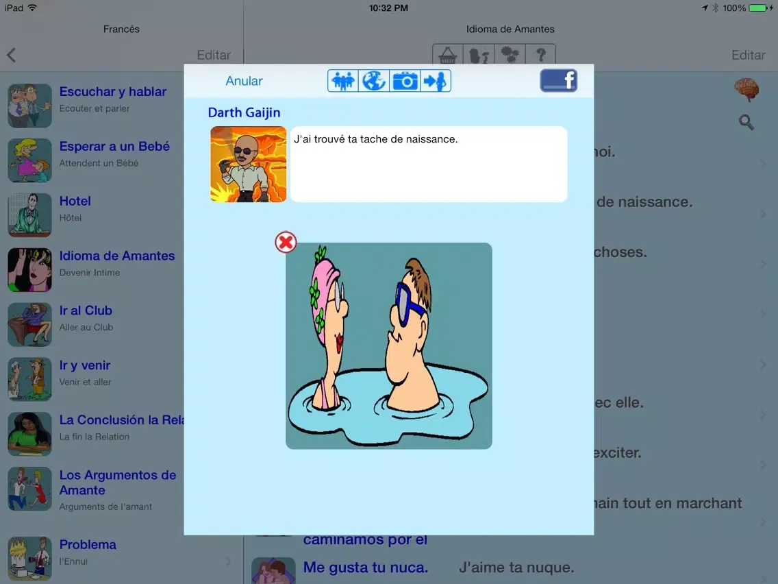 Zrzuty ekranu Francés - Talking Spanish to French Translator and Phrasebook iPad 
