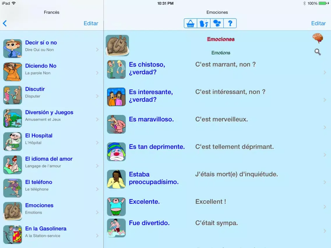 Zrzuty ekranu Francés - Talking Spanish to French Translator and Phrasebook iPad 