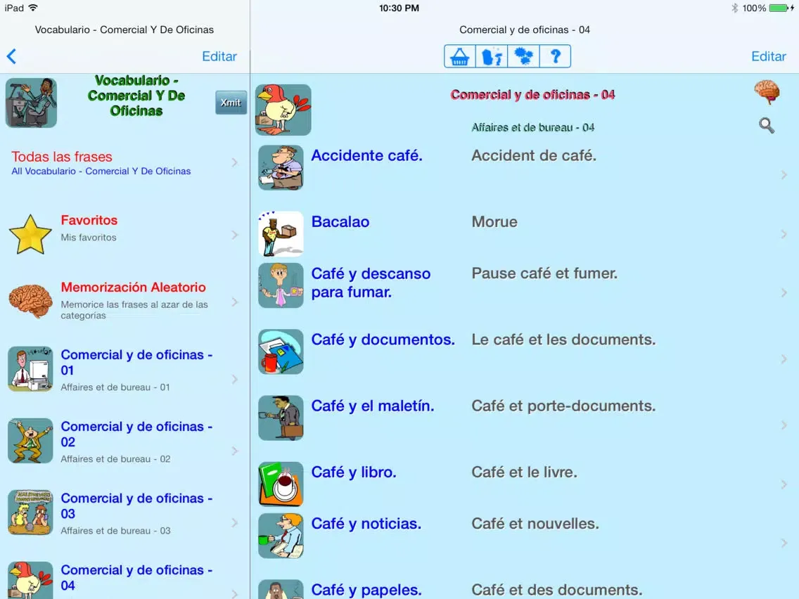 Zrzuty ekranu Francés - Talking Spanish to French Translator and Phrasebook iPad 