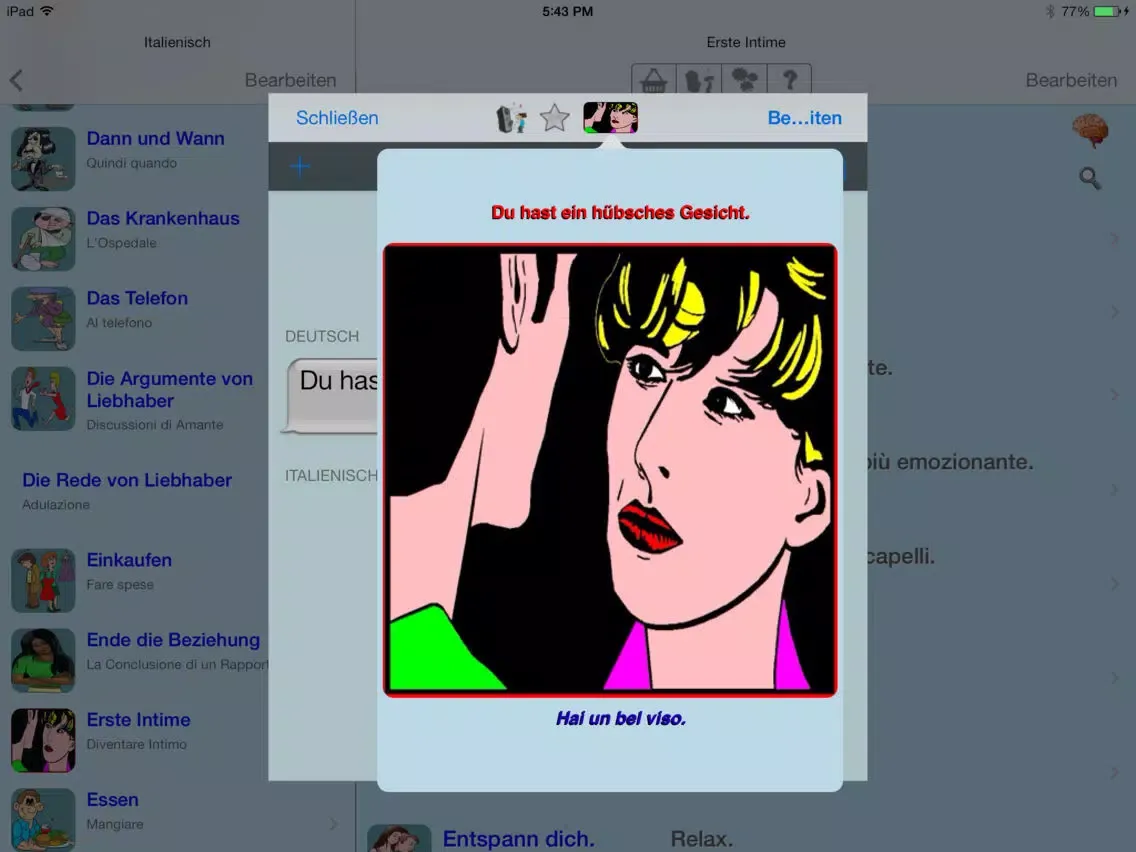 Ảnh chụp màn hình của Italienisch - Talking German to Italian Phrasebook + Translator iPad 