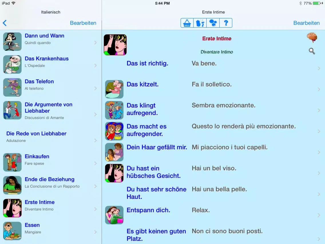 Ảnh chụp màn hình của Italienisch - Talking German to Italian Phrasebook + Translator iPad 