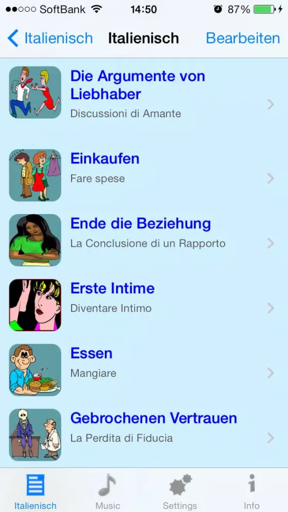 Ảnh chụp màn hình của Italienisch - Talking German to Italian Phrasebook + Translator