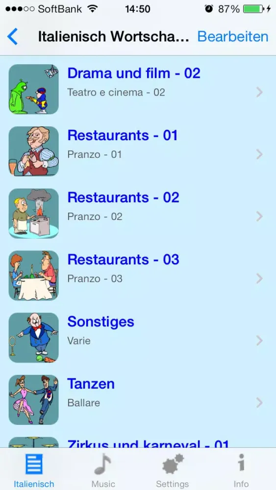 Ảnh chụp màn hình của Italienisch - Talking German to Italian Phrasebook + Translator