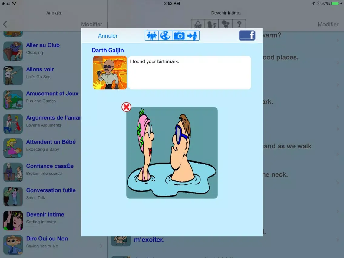 Captures d'écran de Anglais - French to English Talking Phrase Book and Translator iPad 