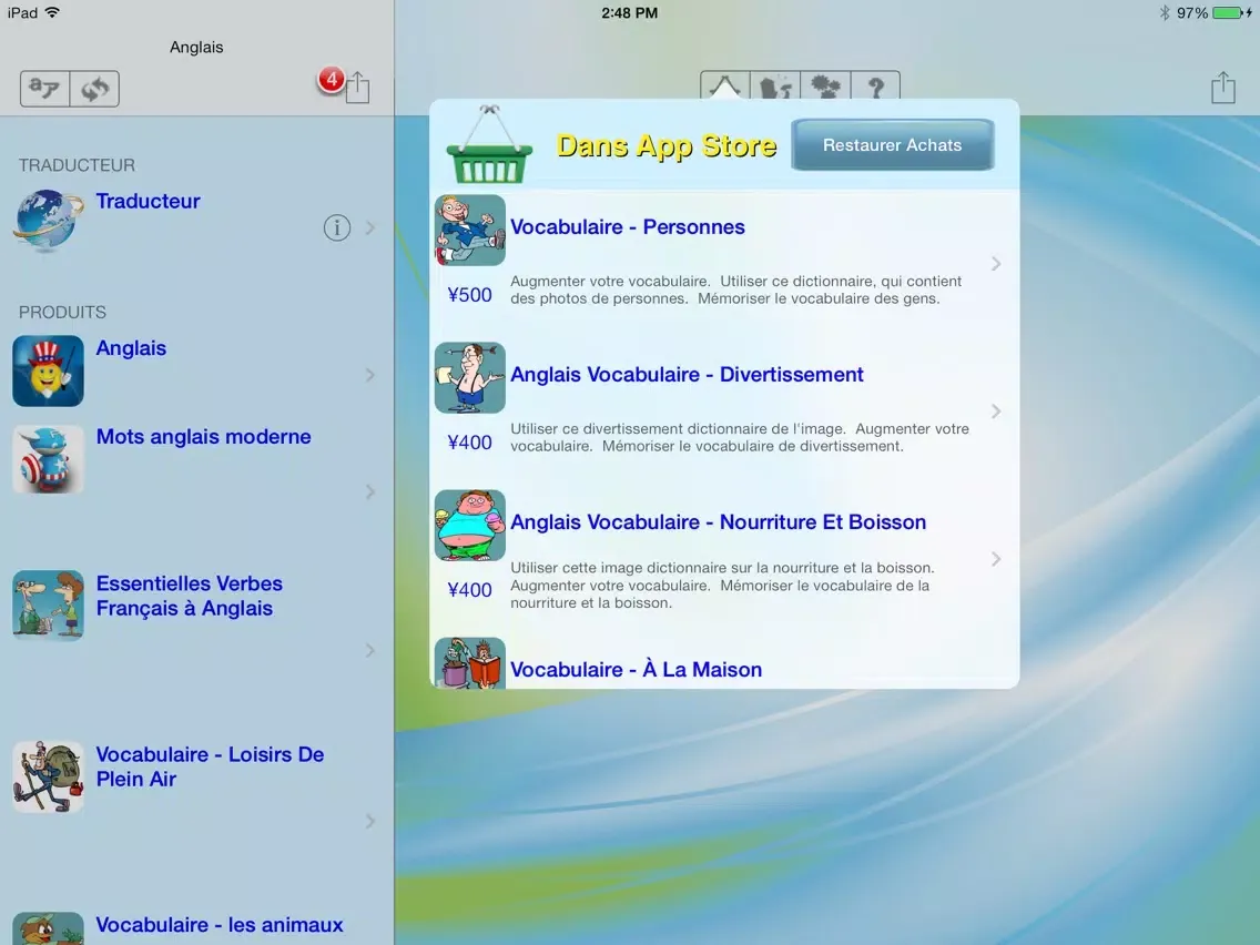 Captures d'écran de Anglais - French to English Talking Phrase Book and Translator iPad 