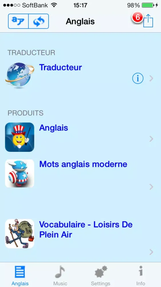 Captures d'écran de Anglais - French to English Talking Phrase Book and Translator