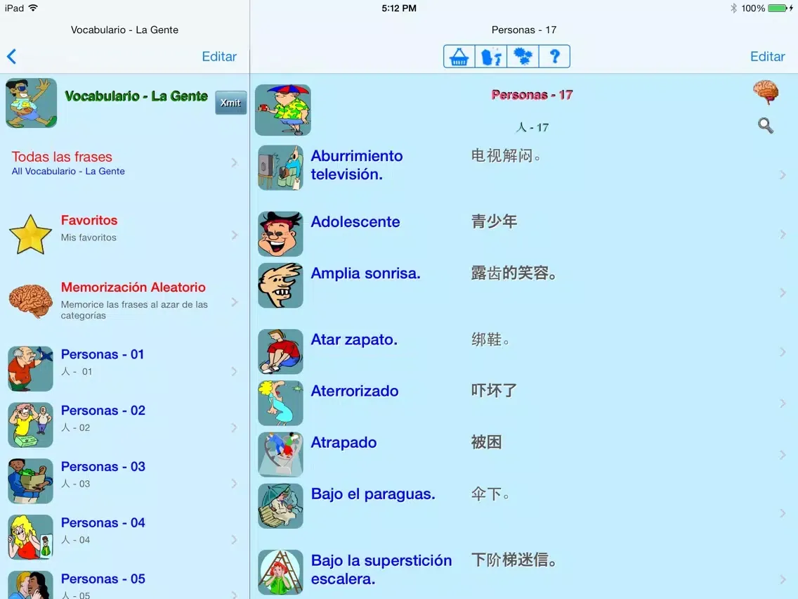 Capturas de pantalla de Chino - Talking Spanish to Chinese Phrase Book - ChinoFrases iPad 