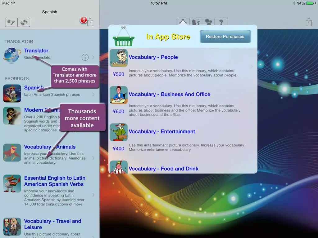Ảnh chụp màn hình của Spanish - Talking English to Spanish Phrasebook + Translator iPad 