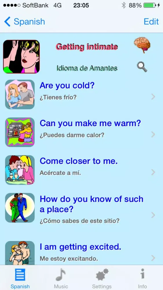 Ảnh chụp màn hình của Spanish - Talking English to Spanish Phrasebook + Translator
