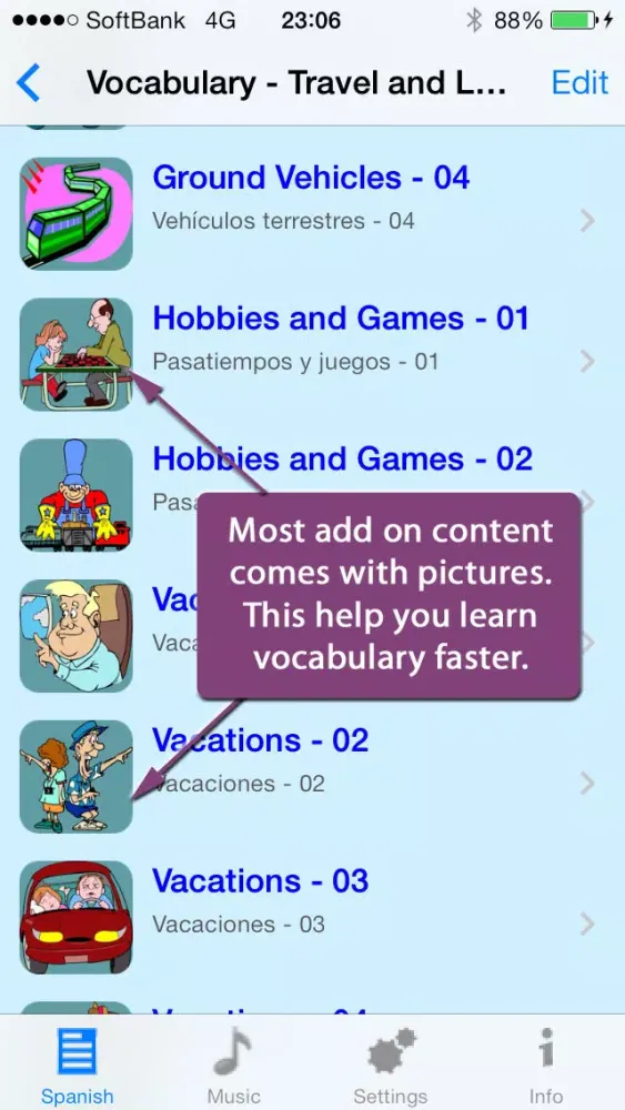 Ảnh chụp màn hình của Spanish - Talking English to Spanish Phrasebook + Translator