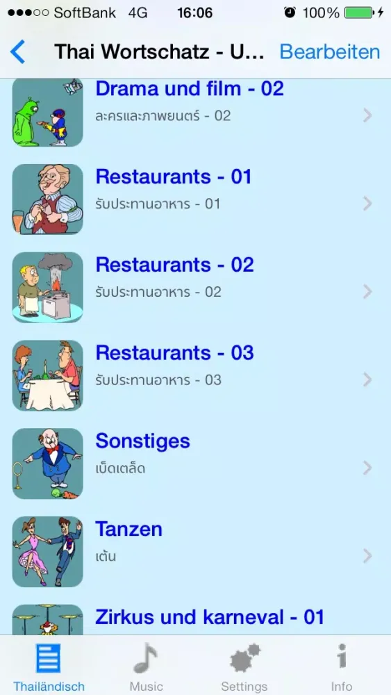 Screenshot di Thailändisch - Talking German to Thai Phrasebook