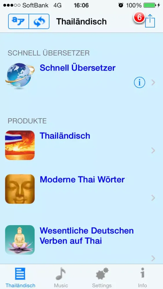 Screenshot di Thailändisch - Talking German to Thai Phrasebook