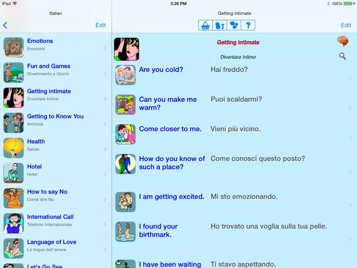 Tangkapan layar Italian - Talking English to Italian Translator and Phrasebook iPad 