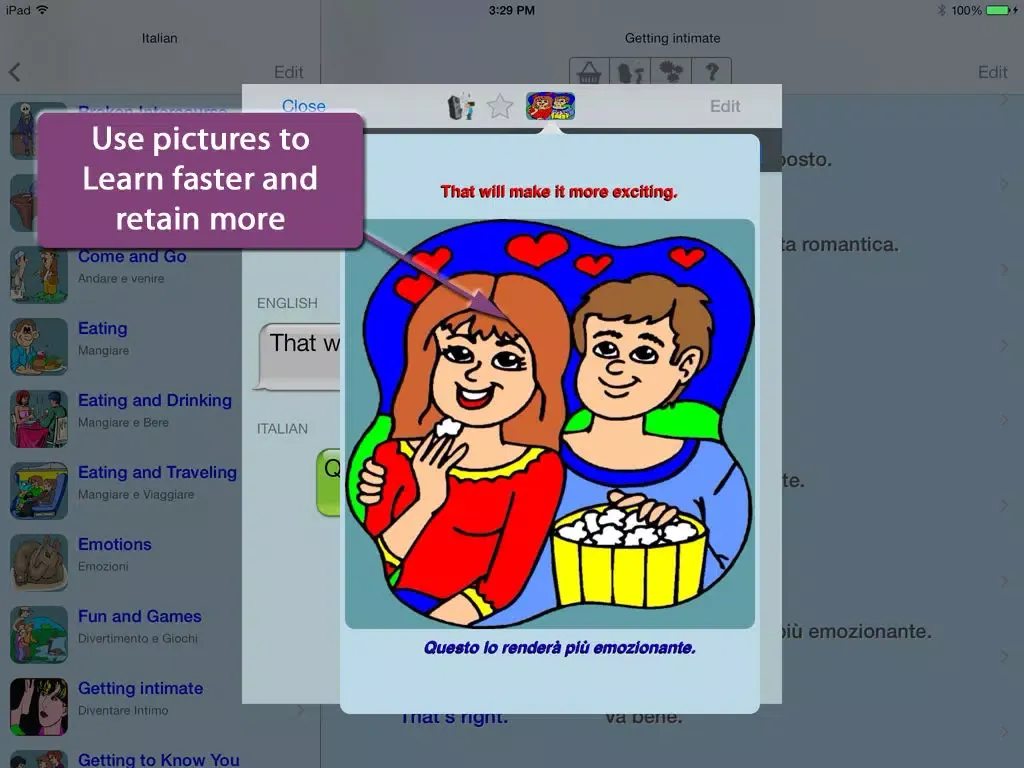 Tangkapan layar Italian - Talking English to Italian Translator and Phrasebook iPad 