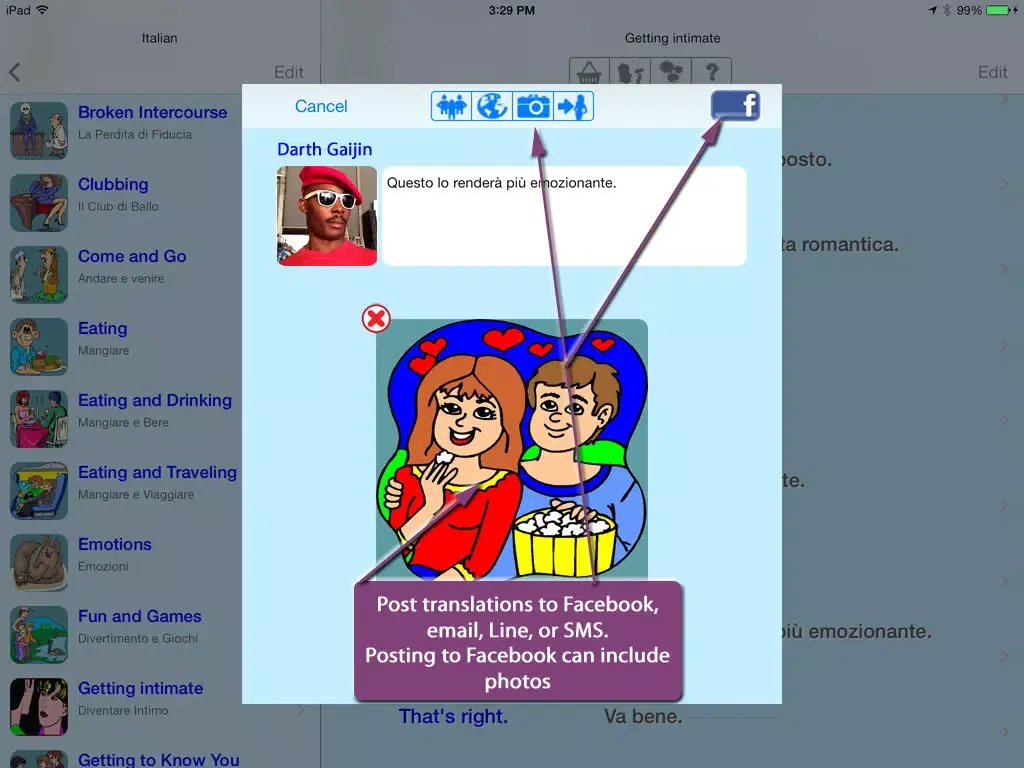 Tangkapan layar Italian - Talking English to Italian Translator and Phrasebook iPad 