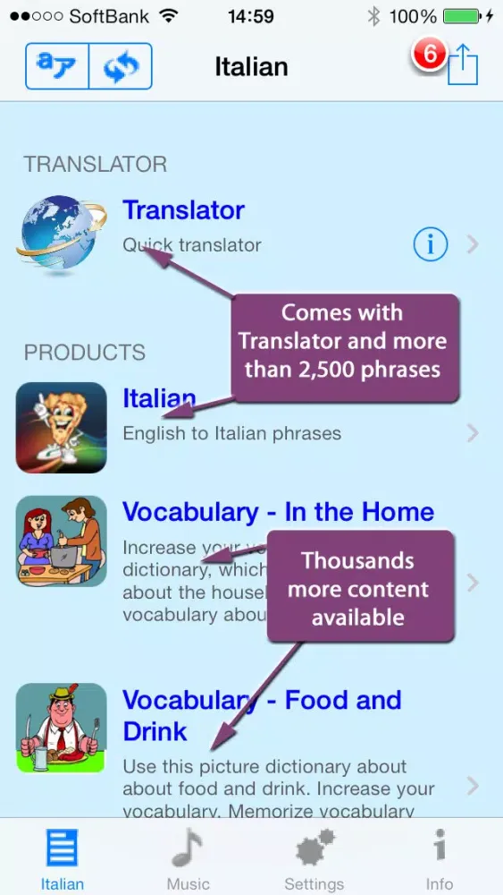 Tangkapan layar Italian - Talking English to Italian Translator and Phrasebook