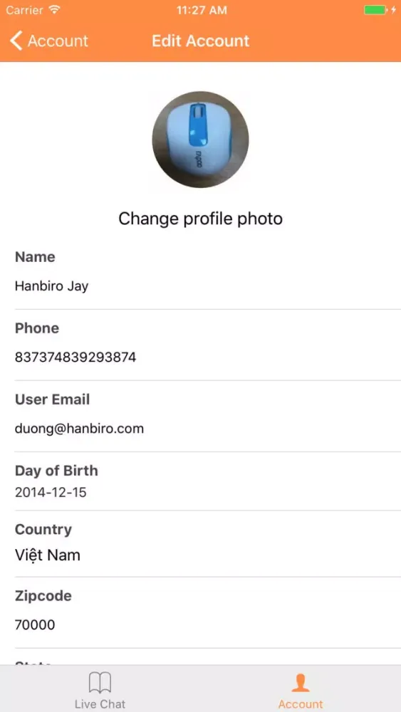 Ảnh chụp màn hình của Moffice CRM Customer Card