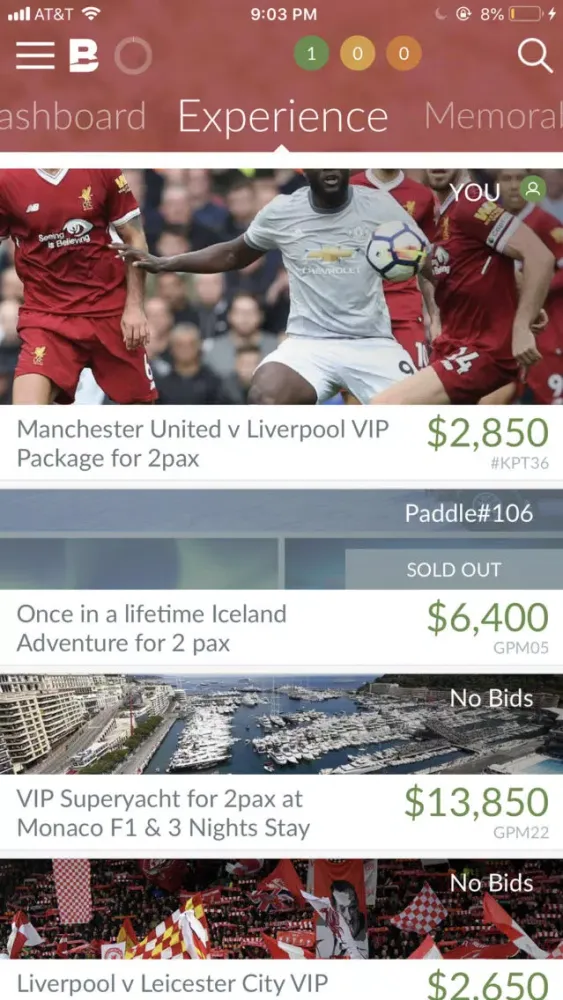 Tangkapan layar BidSports Asia