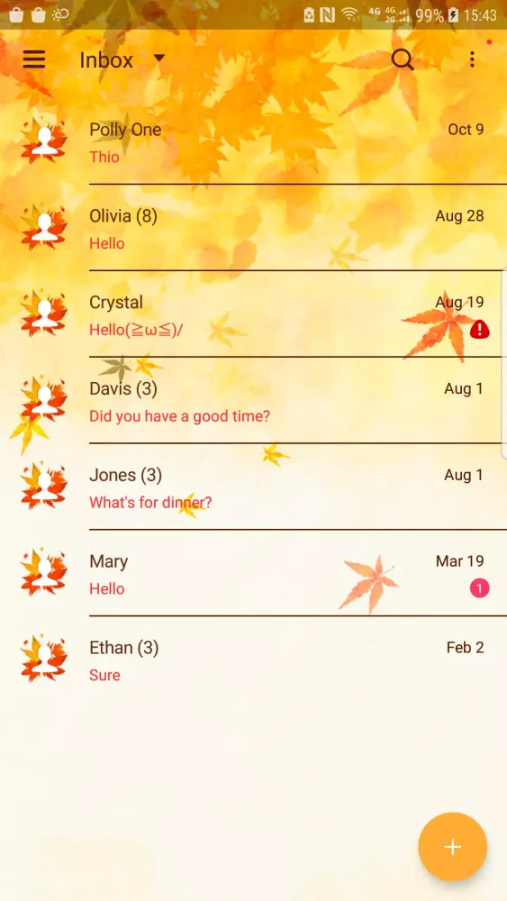 صور Maple leaf skin for Next SMS