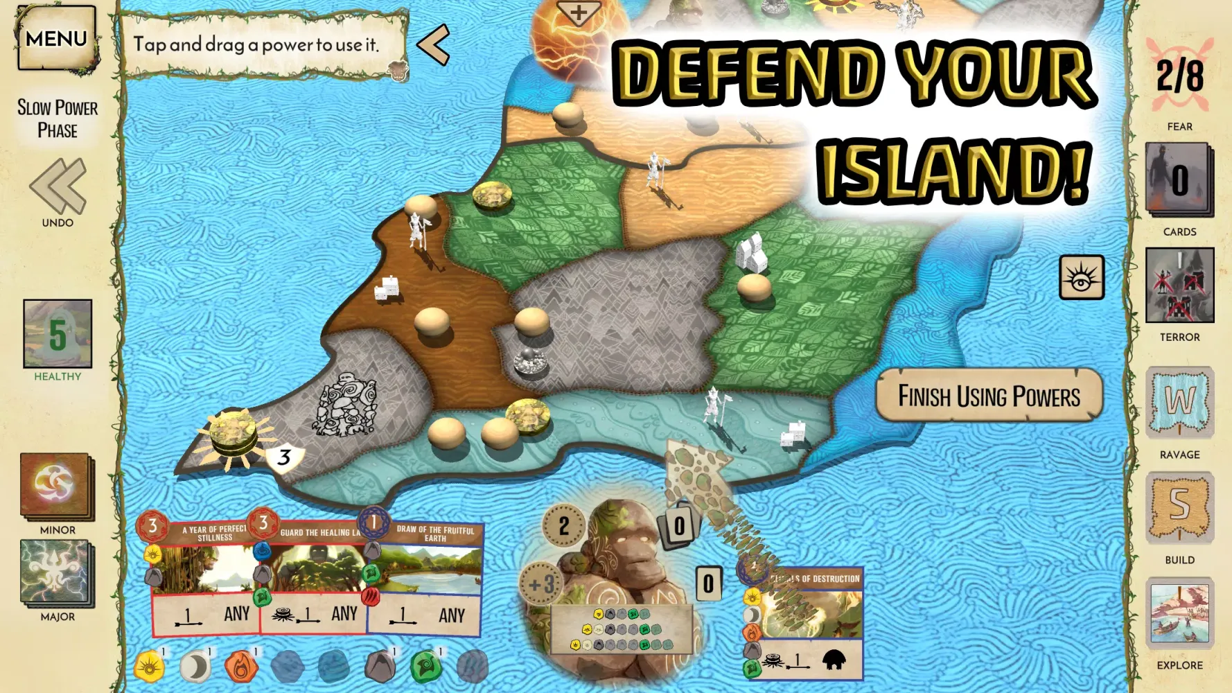 Capturas de tela do Spirit Island