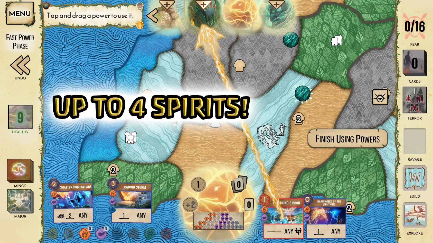 Capturas de tela do Spirit Island