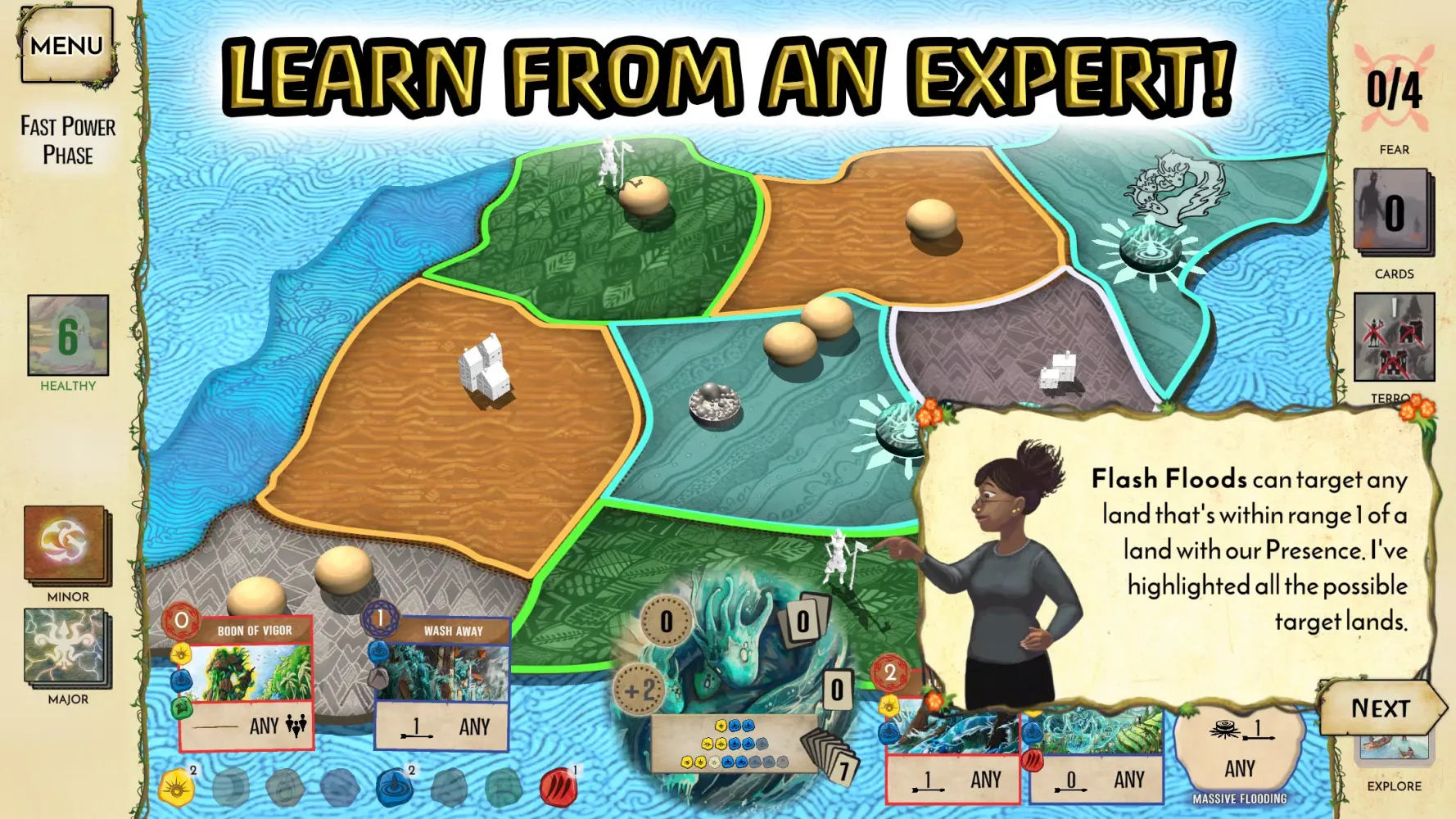 Capturas de tela do Spirit Island