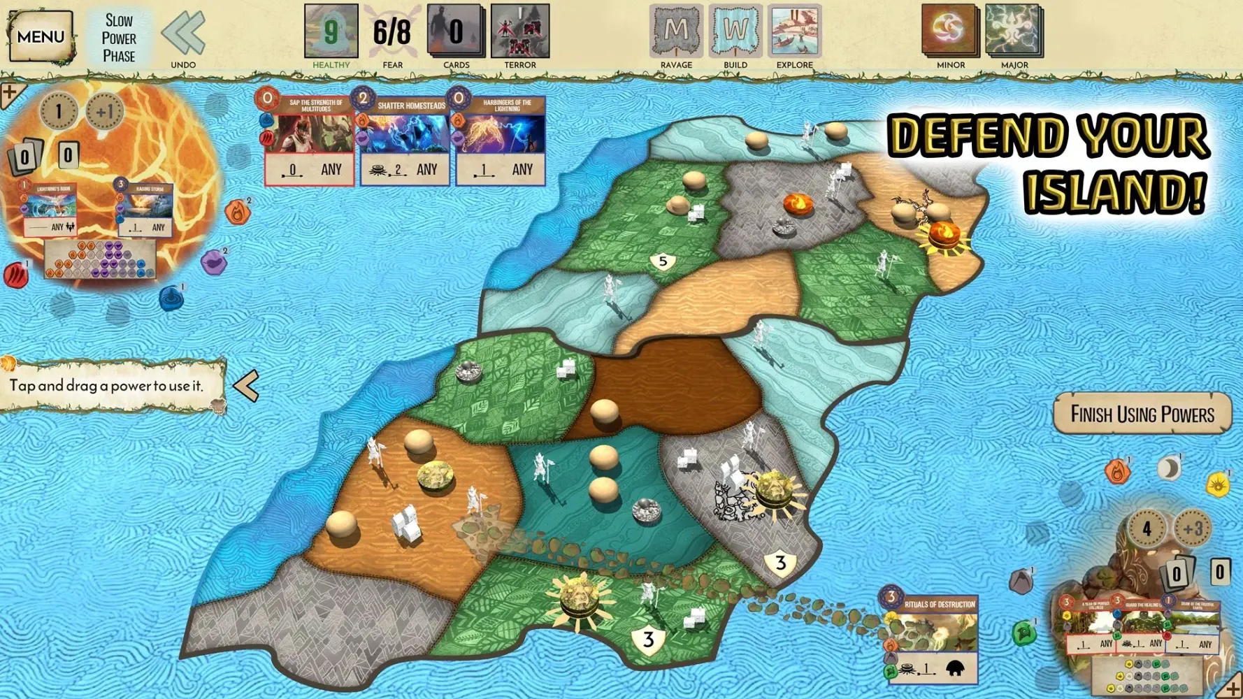 Capturas de tela do Spirit Island
