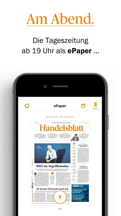 Tangkapan skrin Handelsblatt - Nachrichten