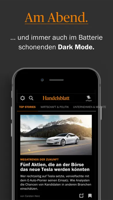 Tangkapan skrin Handelsblatt - Nachrichten