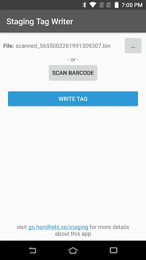 MaxGo Staging Tag Writer应用截图